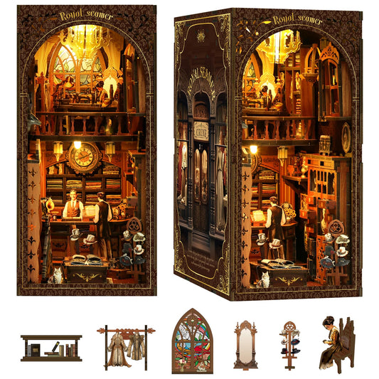 Book Nook Kit, DIY Dollhouse Booknook, Book Nook Miniature Kit for Bookshelf Insert