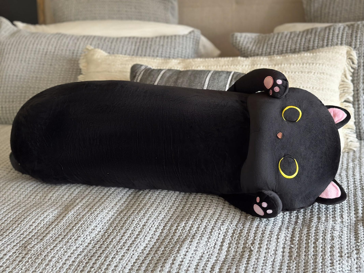 MaoGoLan Long Cat Pillow for Kids, 44'' Big Cat Stuffed Animal for Adults, Long Cat Body Pillow for Girl,Large Kitten Plush Throw Pillow Doll Big Plush Toys