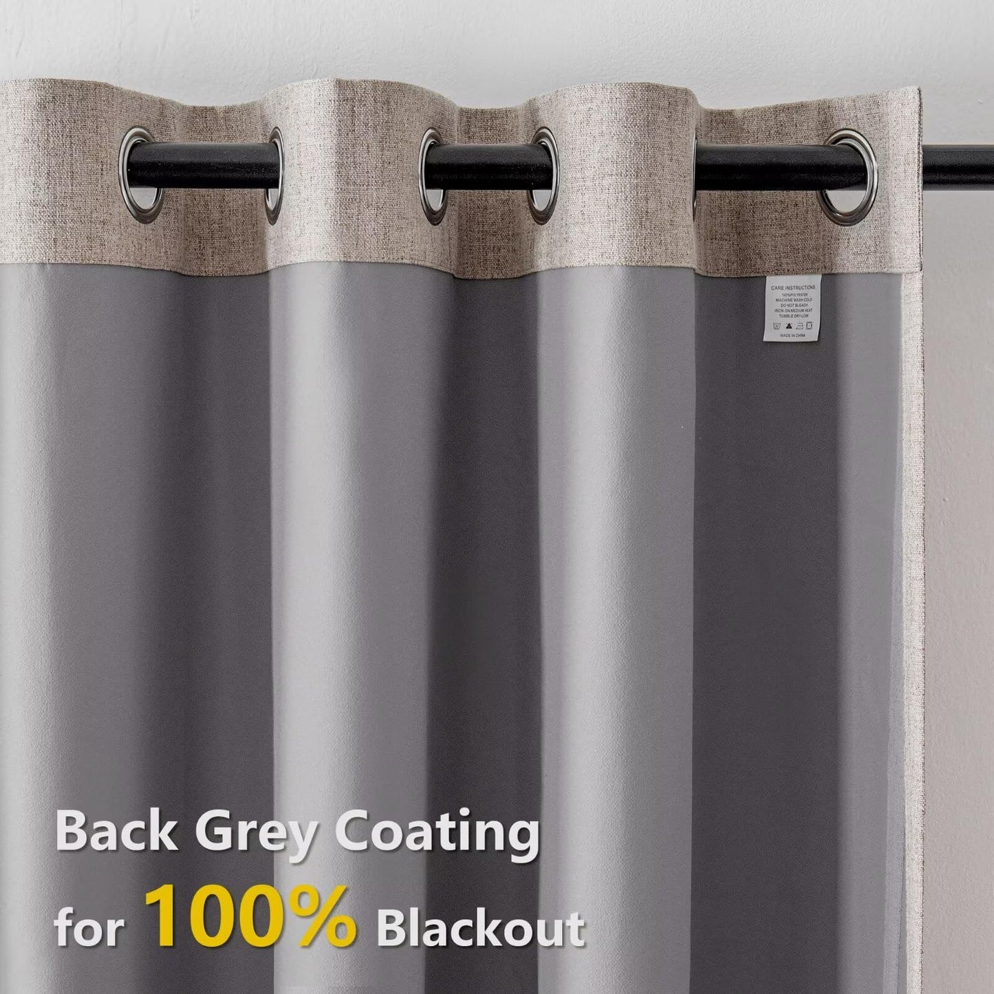 FancyRoof 100% Blackout Curtains 96 Inches Long 2 Panels Set, Beige Curtains for Living Room, Black Out Thermal Insulated Grommet Drapes Bedroom Luxury Decor Privacy(52W × 96L inch, Beige)