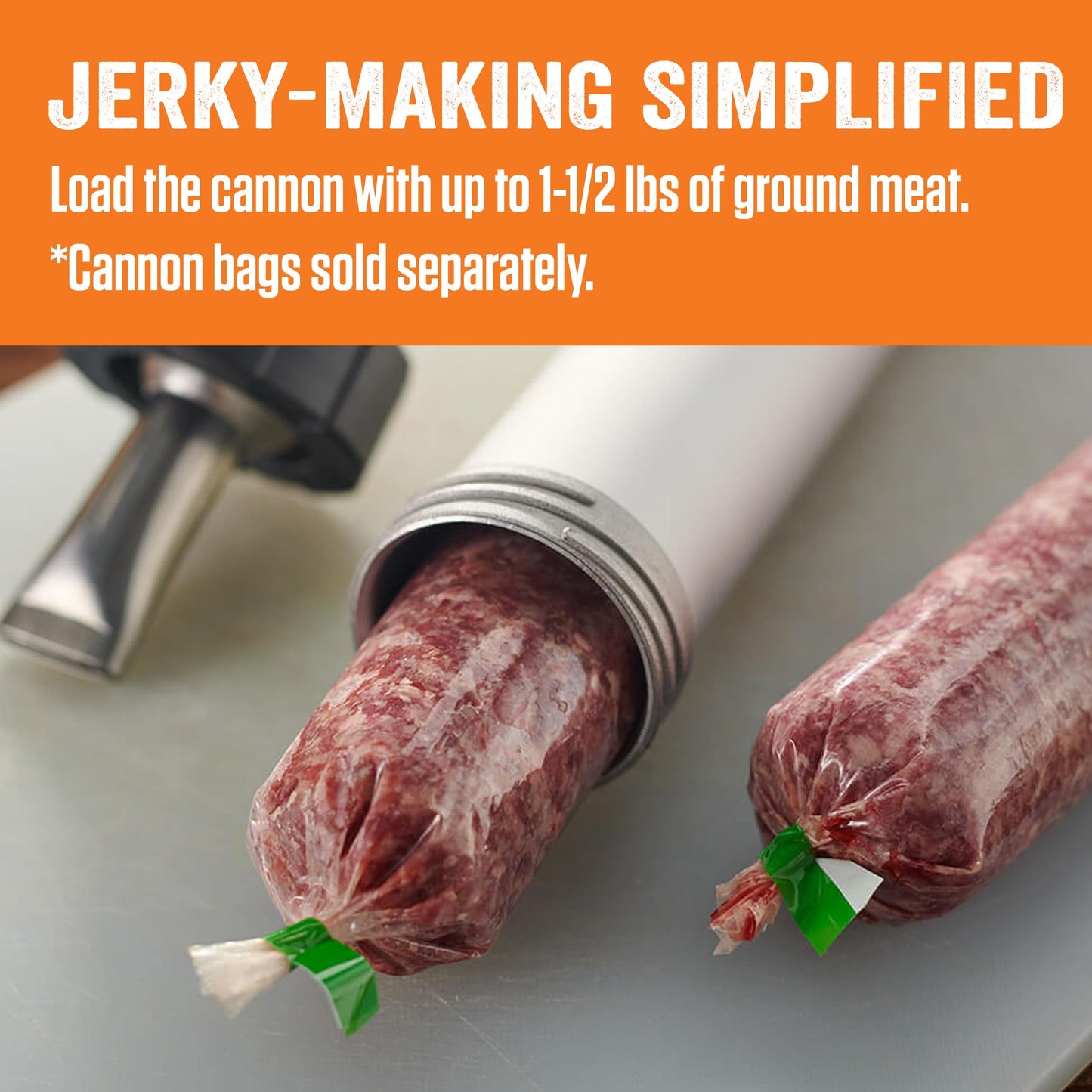 LEM Products Jerky Cannon with Nozzles and Brush, Backwoods Seasonings, Anodized Aluminum and Stainless Steel