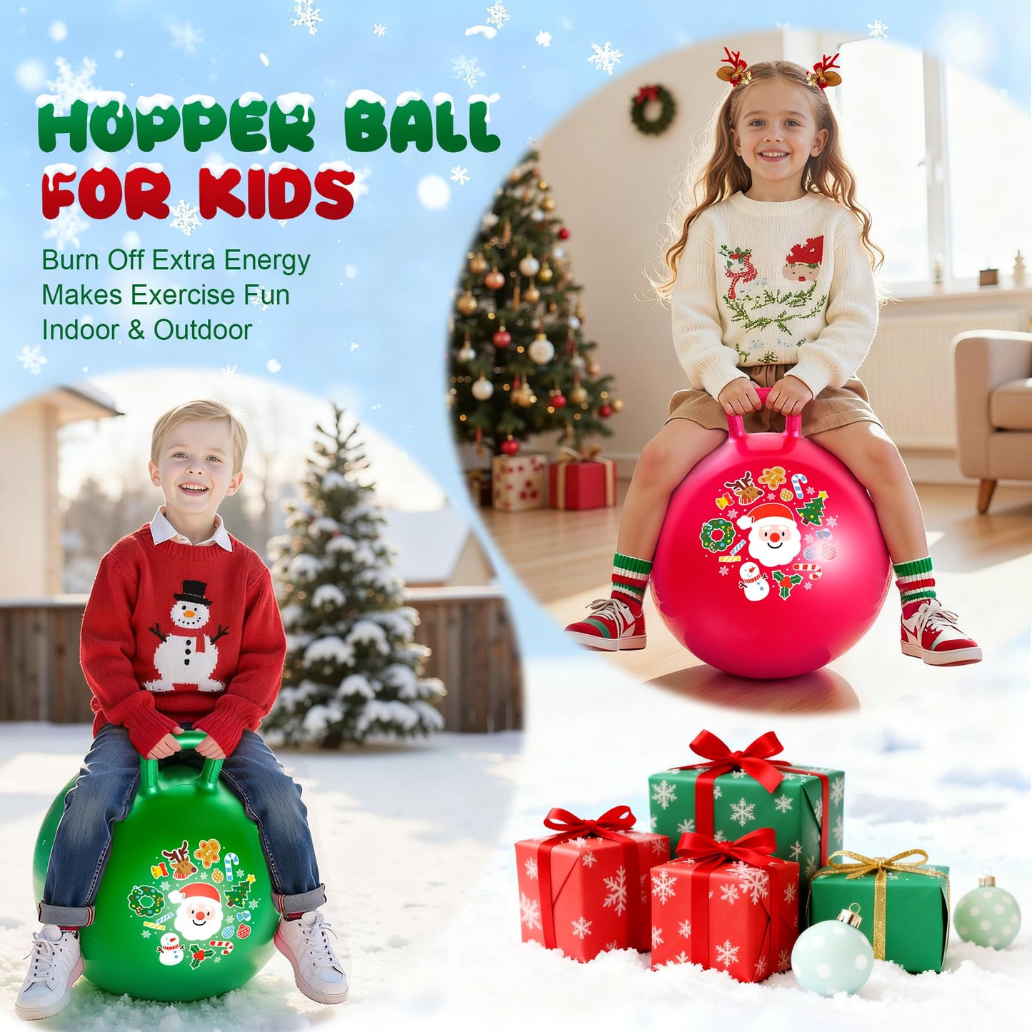 ZOOJOY 18In 2 Pack Christmas Hopper Ball