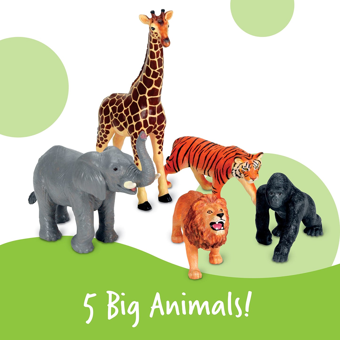 Learning Resources LER0693 Jumbo Jungle Animals, Multicolored