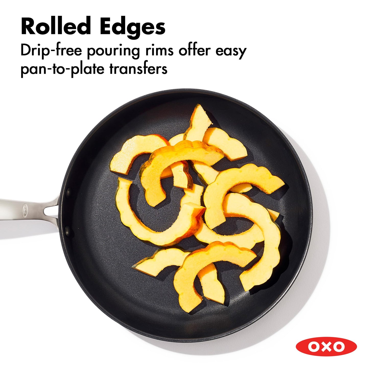 OXO Enhanced 8” Nonstick Frying Pan Skillet, Ceramic PFAS-Free Cookware, Stainless Steel Handle, Eggs & Omelets, Dishwasher & Oven Safe, Storm Blue