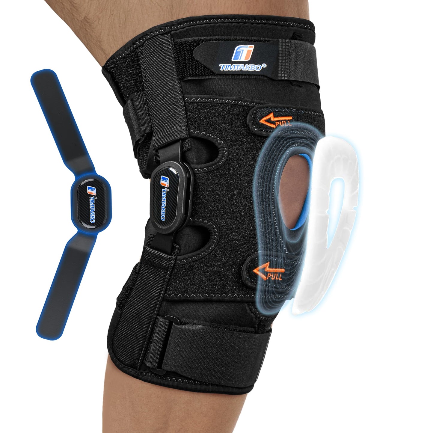 Knee Brace for Men/Women, Hinged Knee Brace with Metal Side Stabilizers, Knee Support with Patella Gel Pad and X-Strap Fixing, Knee Braces for Knee Pain Relief, Meniscus Tear, Arthritis, ACL, PCL, MCL