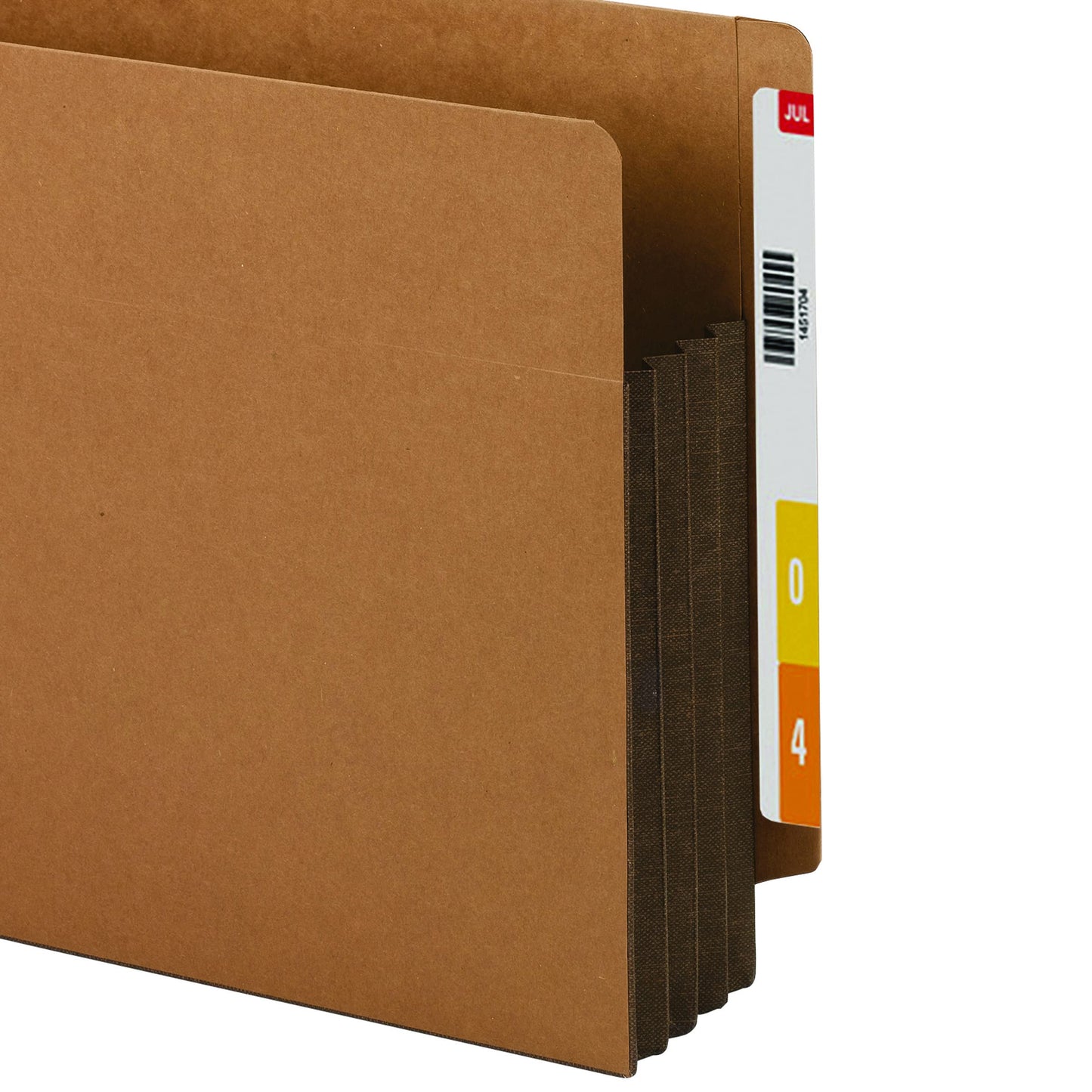 Smead End Tab Pocket, Reinforced Straight-Cut Tab, 3-1/2" Expansion, Extra Wide Letter Size, Redrope with Dark Brown Gusset, 10 per Box (73681)