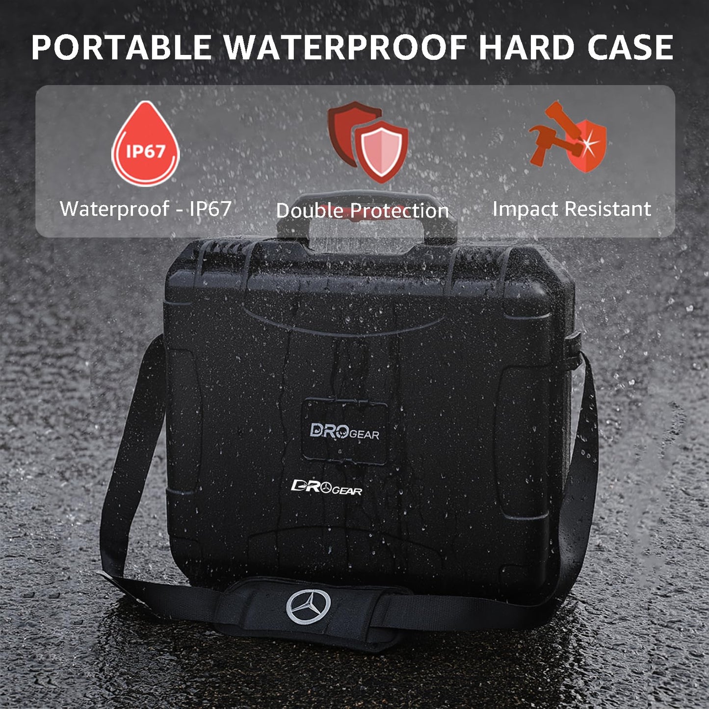 Drogear Waterproof Hard Case for DJI Avata 2 Fly More Combo | Fits DJI Goggles 3 / RC Motion 3 / FPV Remote Controller 3 and Accessories | Up to 8 Batteries | Shockproof, Dustproof