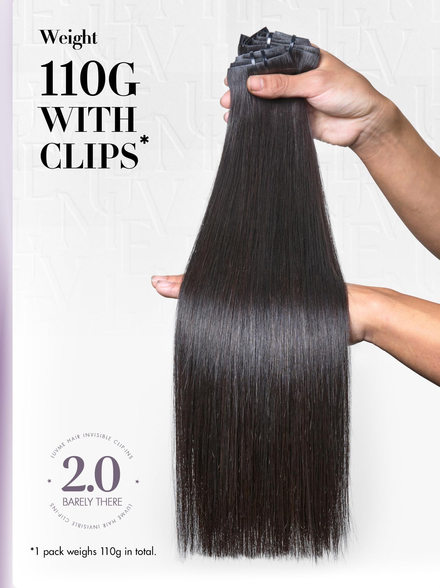LUVME Invisible Clip in Hair Extensions Real Human Hair, Remy Human Hair Extensions Clip ins for Women, Natural Human Hair, 16 inch 110g 7Pcs, Natural Black