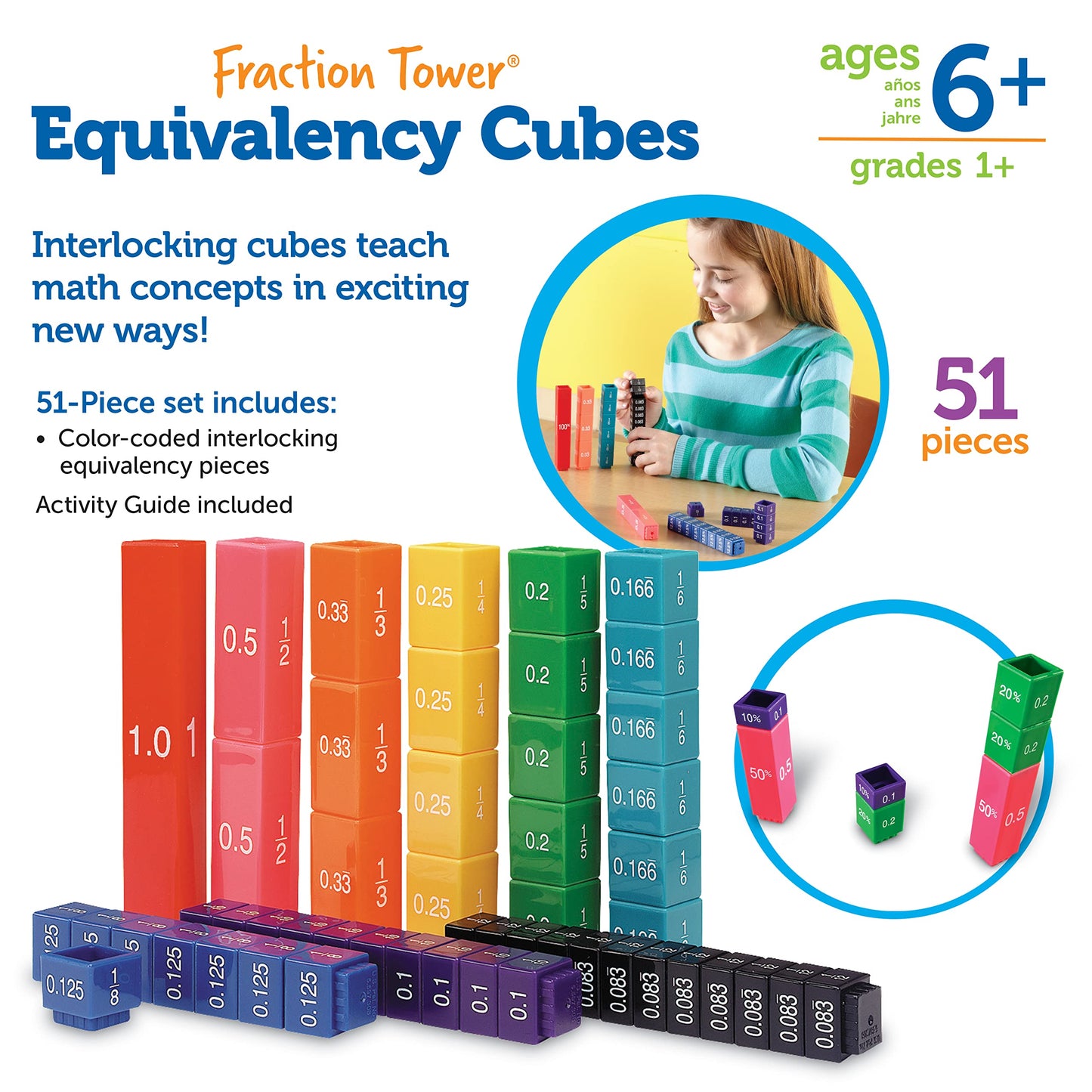 Learning Resources Fraction Tower Activity Set