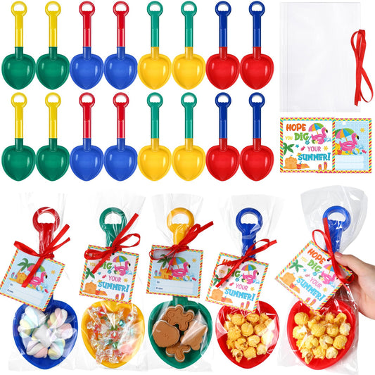 Capoda 24 Set Graduation Plastic Shovels with Graduation Gift Cards Red String Candy Bags Grad Dig Your Summer Gifts for Boys and Girls Classroom Exchange Prizes 2024 Graduation Party Favor Supplies