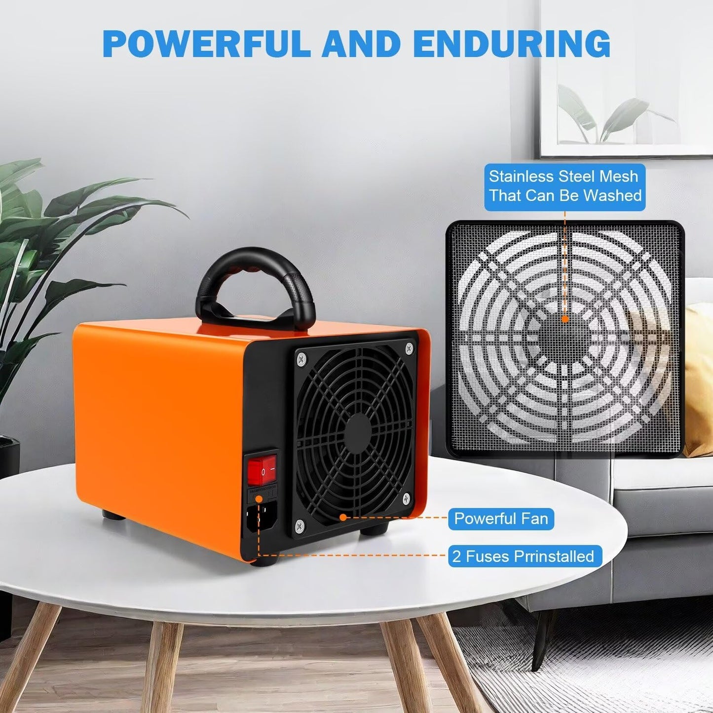 Ozone Generator 60,000mg/h, Ozone Machine Odor Removal Ozone Odor Eliminator Ozonator Air Ionizer Deodorizer for Home/Car/Smoke/Pet Odor