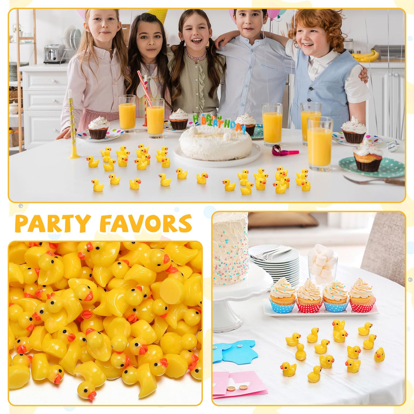 Barydat 1500 Pcs Mini Resin Ducks Bulk Tiny Duck Decoration for Hide and Seek Prank Cruises Party Mini Baby Miniature Garden Accessories Figures for Dollhouse Landscape Aquarium Gift (Yellow)