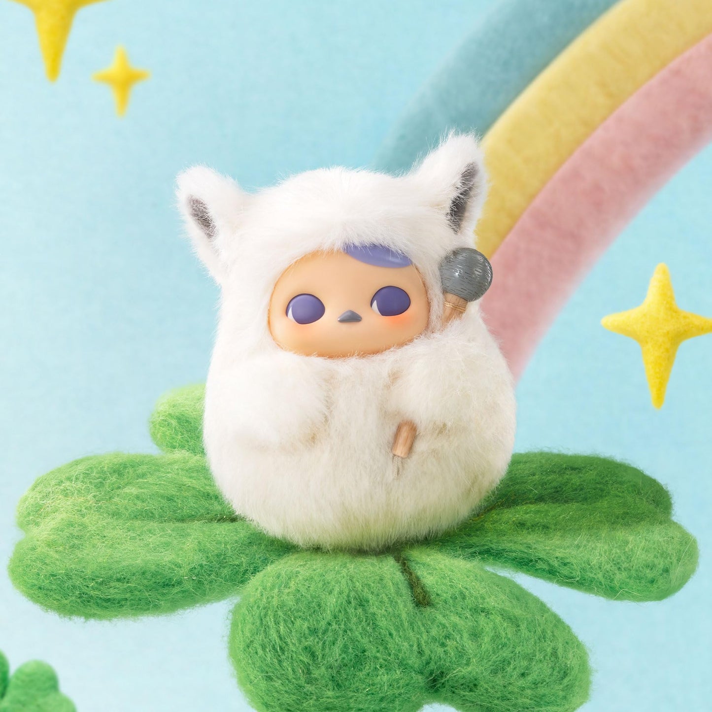POP MART PUCKY Tap Tap Babies Series-Vinyl Plush Pendant Blind Box, PUCKY Blind Box Action Figures, Random Design Collectible Toys for Home Decor, Birthday Gifts for Girls Boys Women Men, Single Box