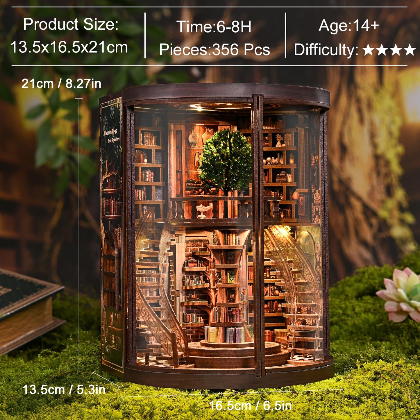 DIY Miniature Dollhouse Book Nook Kit with LED Light, Classical Music Room Theme, Crafts for Adults, Gifts for Family and Friends
