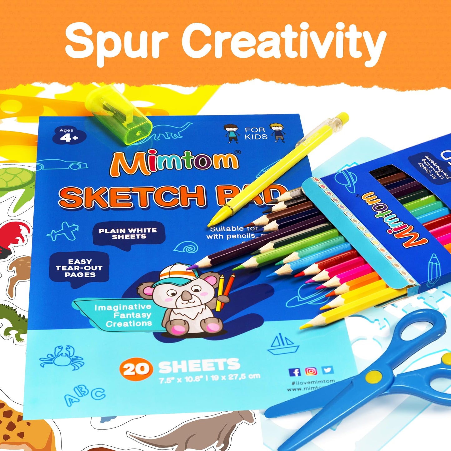 Mimtom Drawing Stencil Kit for Kids | 51 PC Arts and Crafts Stencil Set with over 240 Creative Shapes to Unleash Your Child's World of Imagination | Kid-Safe Fun Activity Toy for Ages 4 and Up