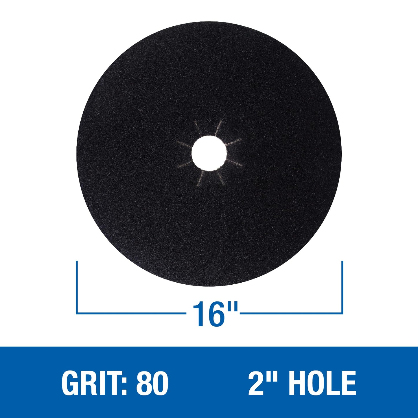 Mercer Industries 426080 Silicon Carbide Floor Sanding Disc, Cloth Back, 16" x 2" Hole, Grit 80X, 20-Pack