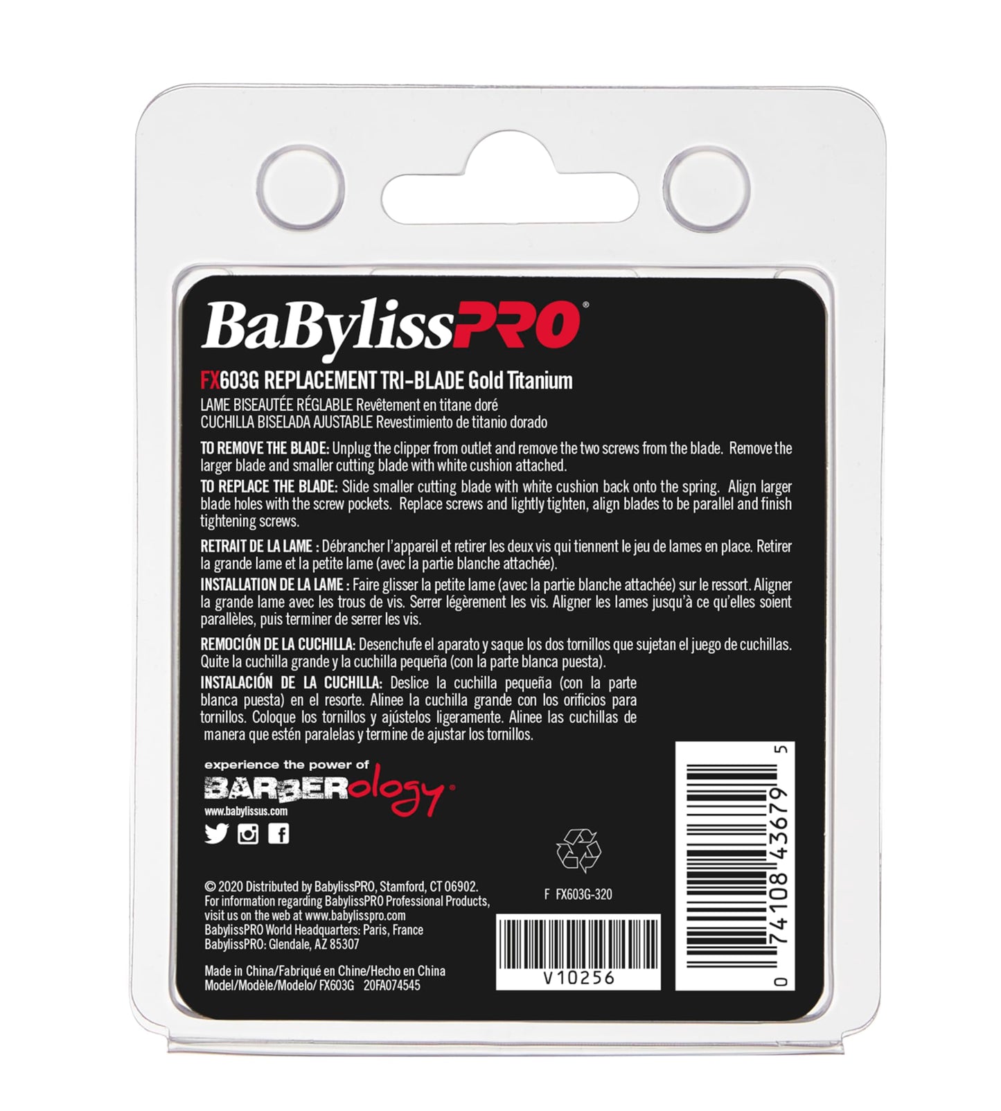 BaBylissPRO Barberology Gold Tri Replacement Blade for Hair Clippers (FX603G)