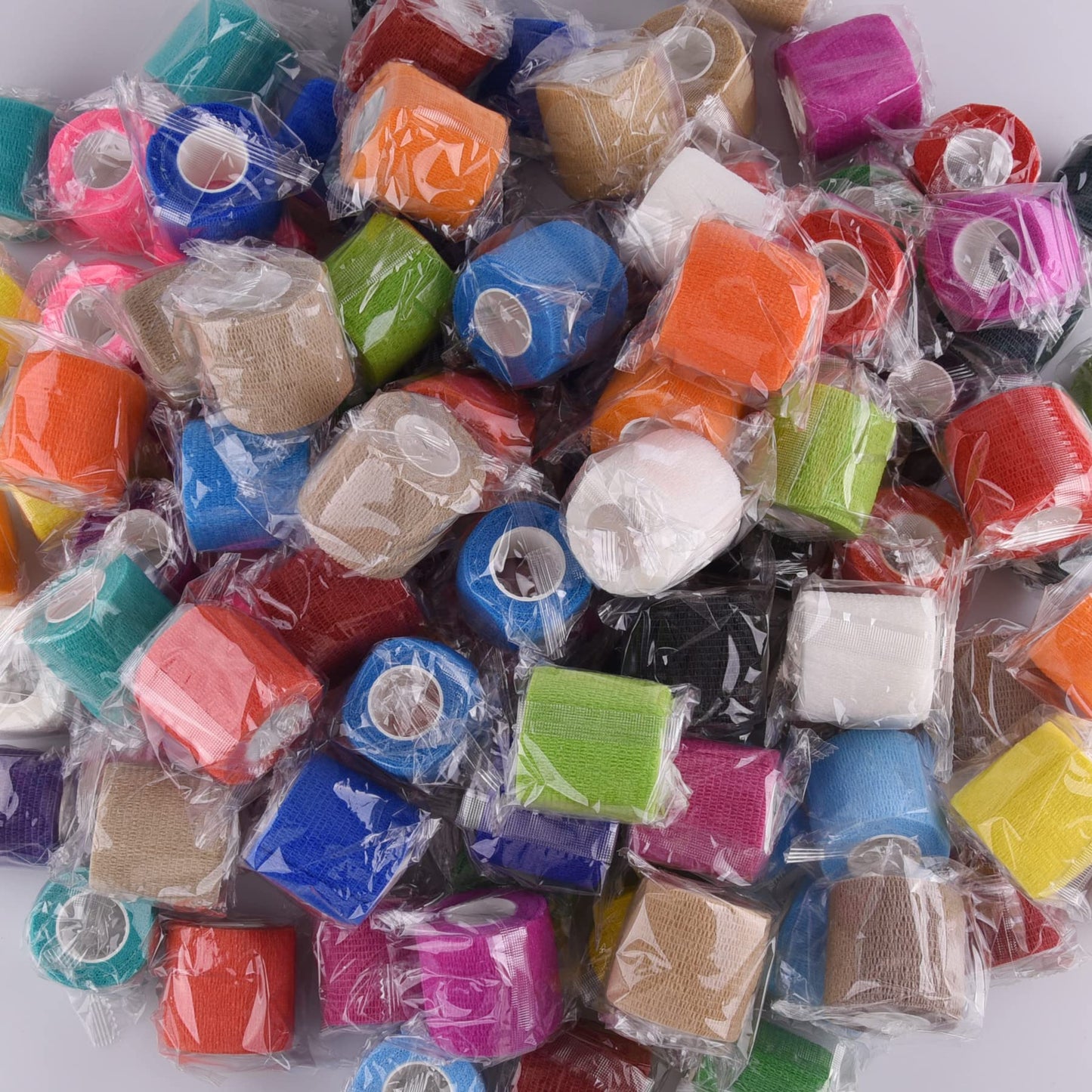 BQTQ 96 Rolls Self Adhesive Bandage Wrap Tape 2 Inch Self Adherent Wrap Self Stick Bandage Athletic Wraps Tape Stretch Bandages for Wrist Ankle Swelling Sprains (Rich Color)