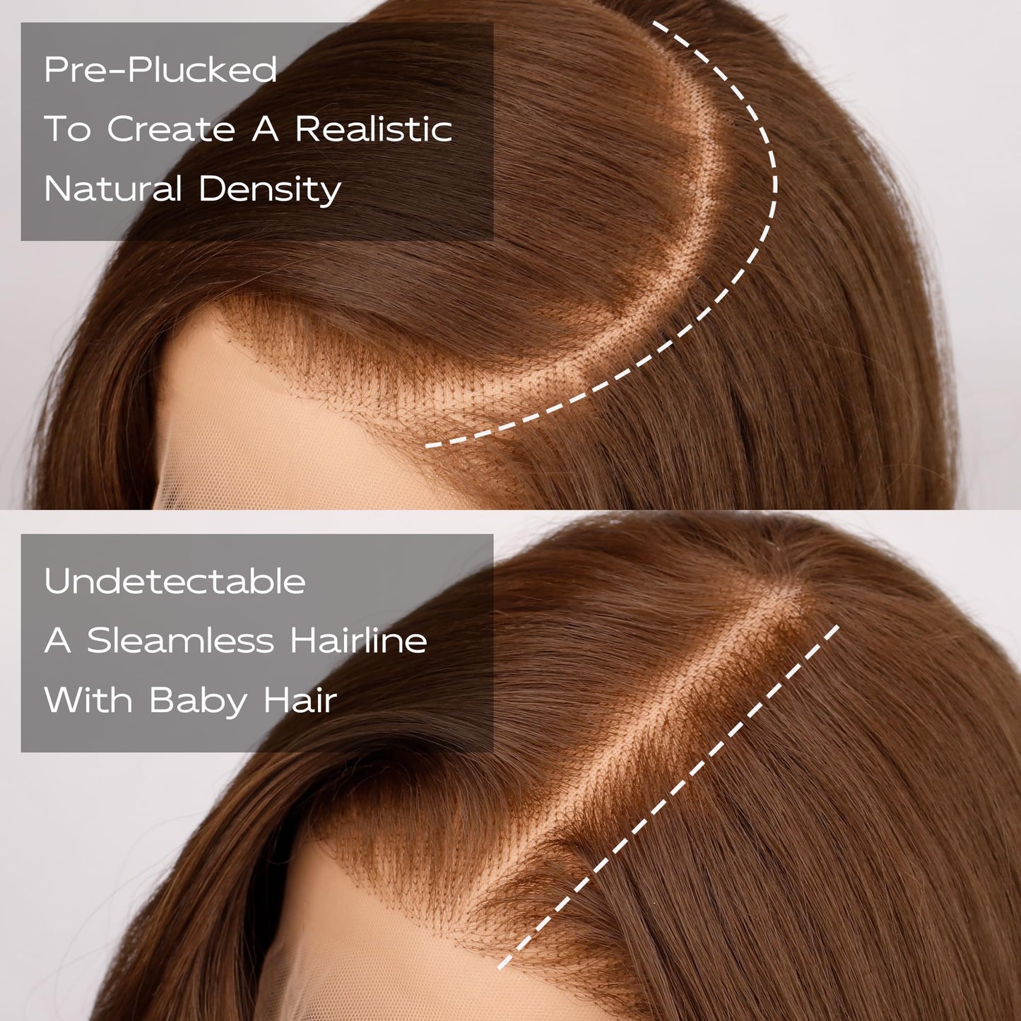 BLL Chocolate Brown Lace Front Wig, Synthetic 13x6 HD Lace Front Wigs Body Wave Glueless Brown Pre-Plucked Natural Density Free Part Lace Front Wig