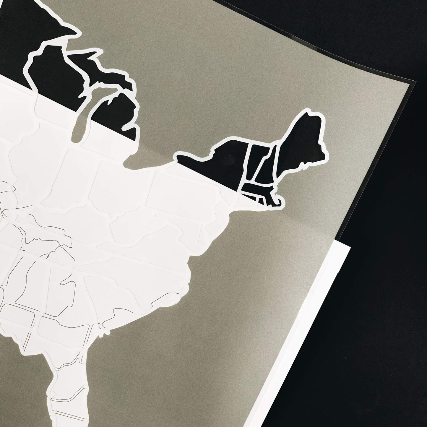 USA Photo Map - 50 States Travel Map - 24 x 36 in - Includes Secure Photo Maker - Easy to Use, Built to Last and Uniquely Yours - Unframed - Gray