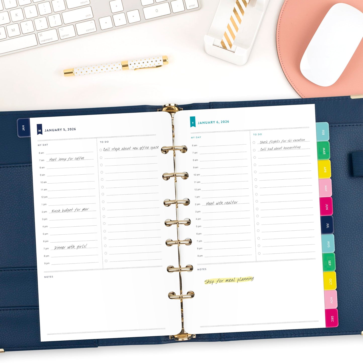 AT-A-GLANCE 2026 Planner Refill, Simplified by Emily Ley, Daily, 5.5" x 8.5", Desk Size, One Page Per Day Refill (EL100-4311-26)