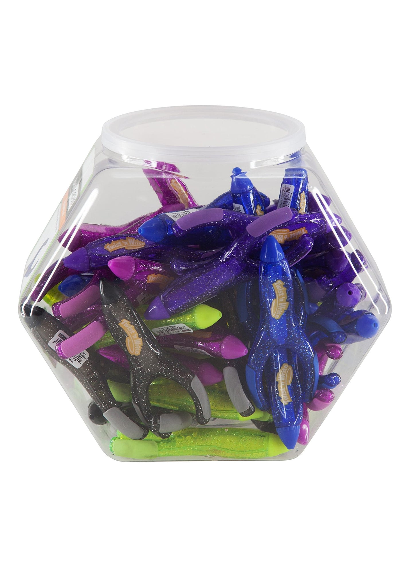 PenAgain Twist 'n Write Hexagonal Tub Display of 48 Arthritis Ehlers Danlos Syndrome ASSORTED Colors (00079)