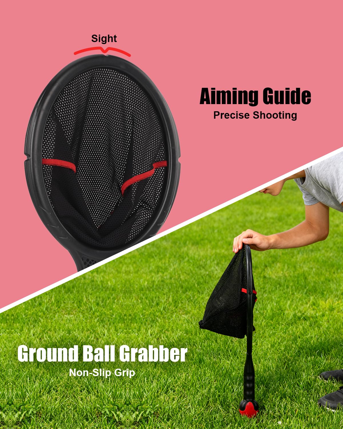 Netslinger Deluxe Pack - Family Party Ball Game, Play Solo or with 2 Players, Perfect for Adults & Teens, Includes 1 Bag, 2 Netslings, 3 Balls