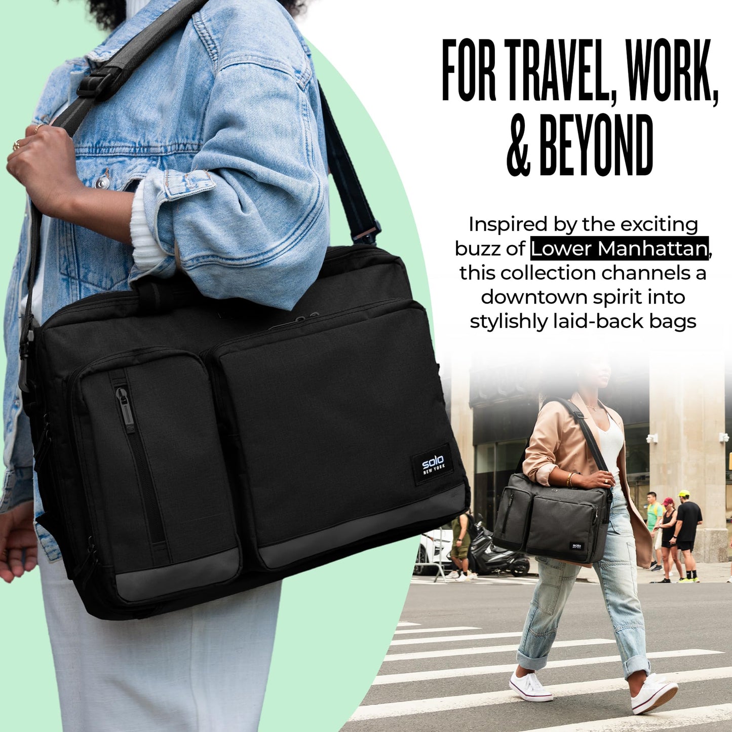 Solo New York Unisex Adult Duane Hybrid Briefcase, black, Einheitsgröße