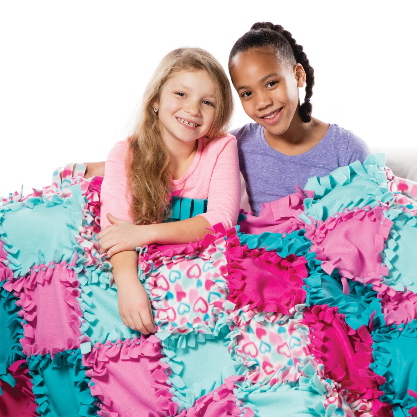 Melissa & Doug Created by Me! Heart Fleece Blanket No-Sew Craft Kit (40 Squares, 3.5 feet x 5 feet)