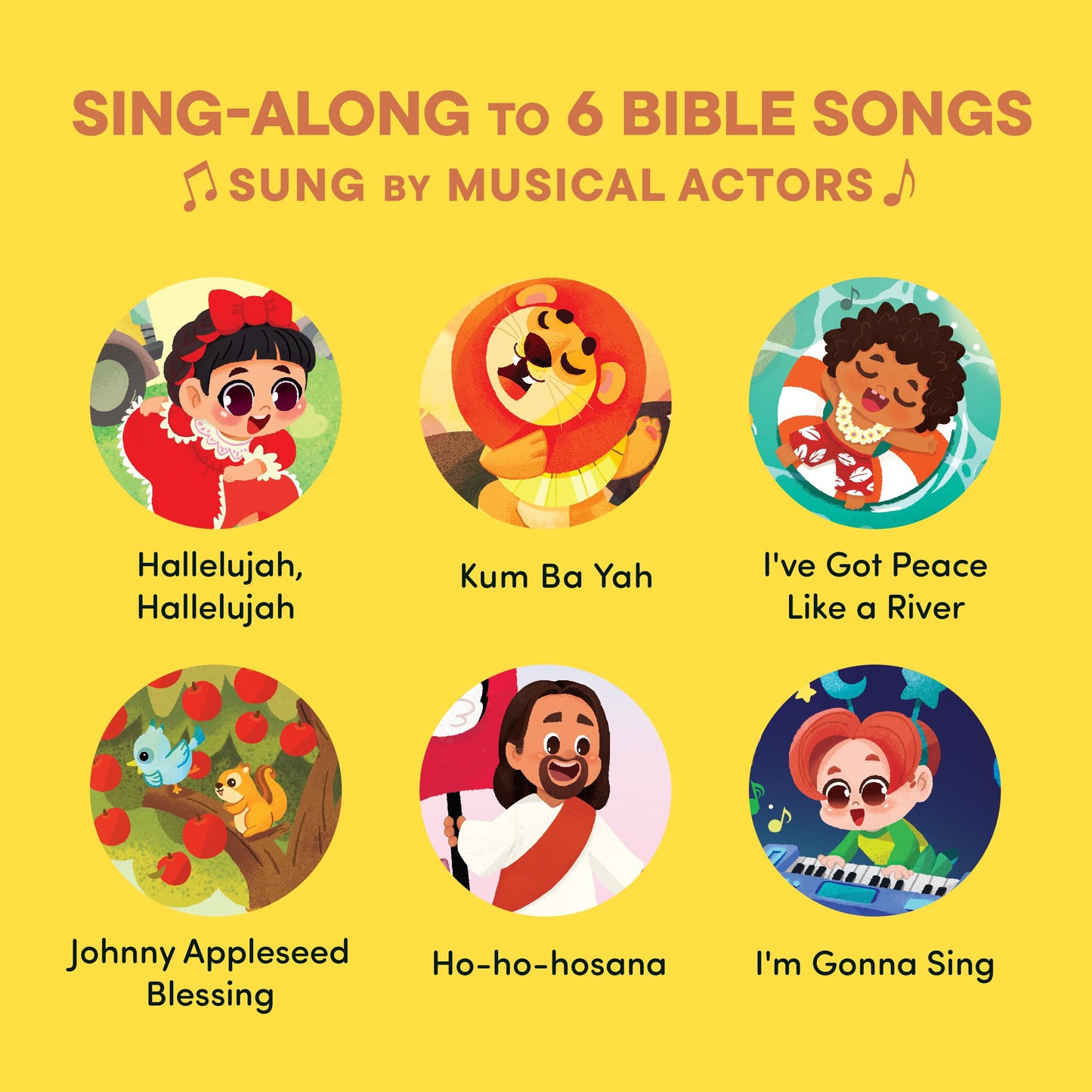 Praise The Lord Christian Christian Sound Books for Kids - 6 Bible Songs - Christmas, Baptism, Christening, Dedication Gifts for Boys and Girls - Religious Toys, Music Books for Toddlers