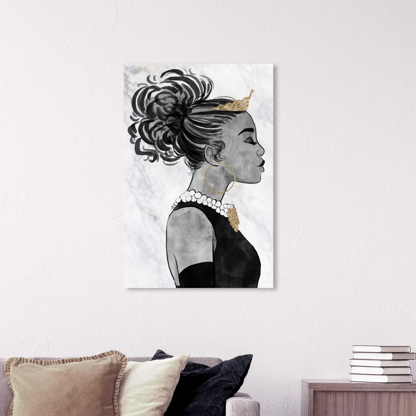 Wynwood Studio Fashion and Glam Wall Art Canvas Prints 'The Classic Look' Portraits Home Décor, 24" x 36", Black, Gold