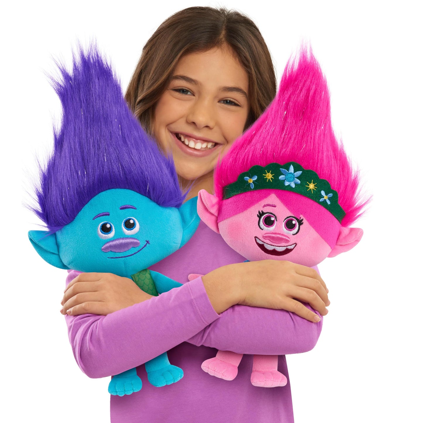 Trolls 13-inch World Tour Poppy & Branch Friendship Plush 2-Pack Stuffed Animals