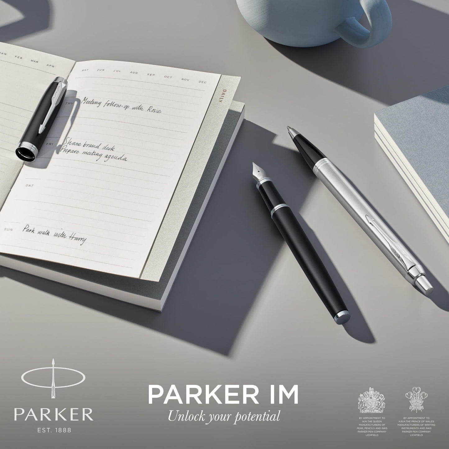 Parker IM Ballpoint Pen, Matte Black with Black Trim, Medium Point, Blue Ink