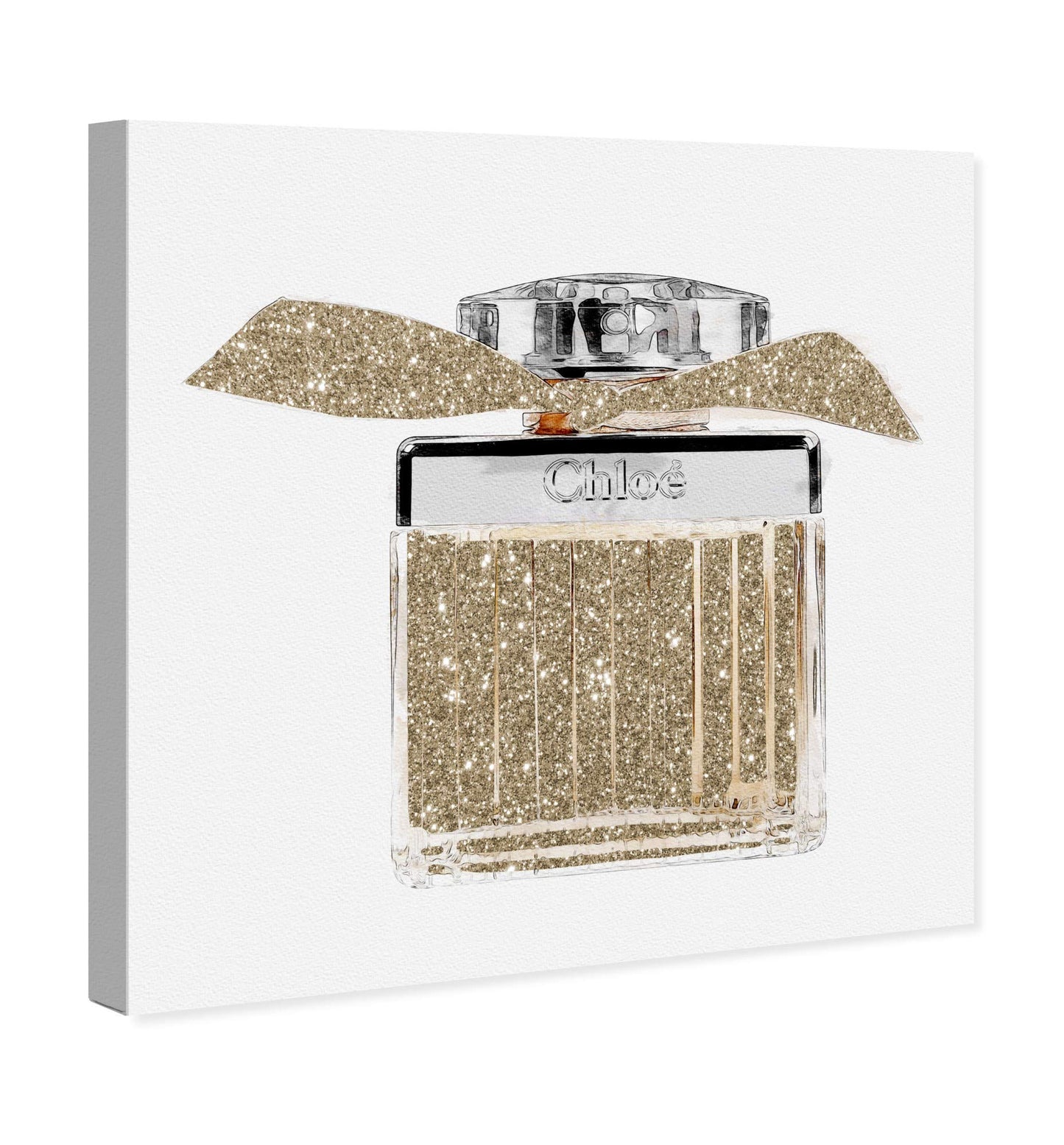 The Oliver Gal Artist Co. Fashion and Glam Wall Art Canvas Prints 'Lovely Sweet Perfume' Home Décor, 16" x 16", Gold, Gray