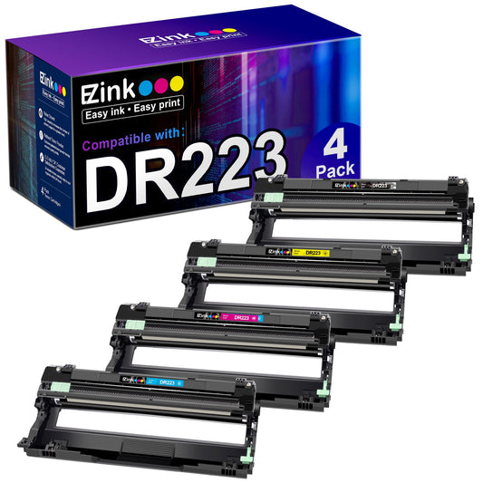 E-Z Ink Compatible Drum Unit Replacement for Brother DR223CL DR223 DR-223 Compatible with MFC-L3770CDW MFC-L3750CDW HL-L3230CDW HL-L3290CDW HL-L3210CW (Black, Cyan, Magenta, Yellow, 4 Pack)