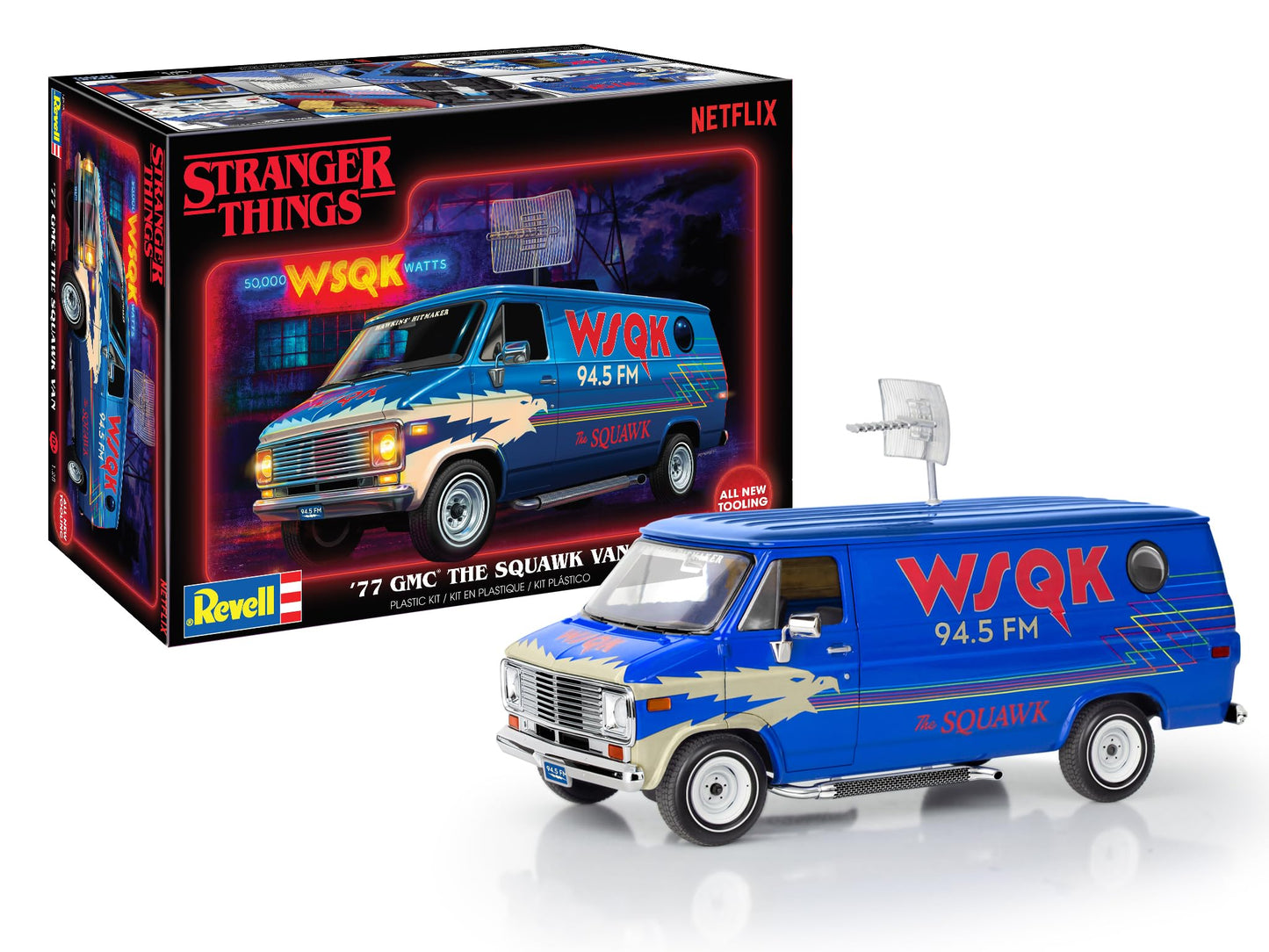 Revell 14578 Stranger Things ’77 GMC® The Squawk Van 1:25 Scale 69-Piece Skill Level 3 Model Building Kit