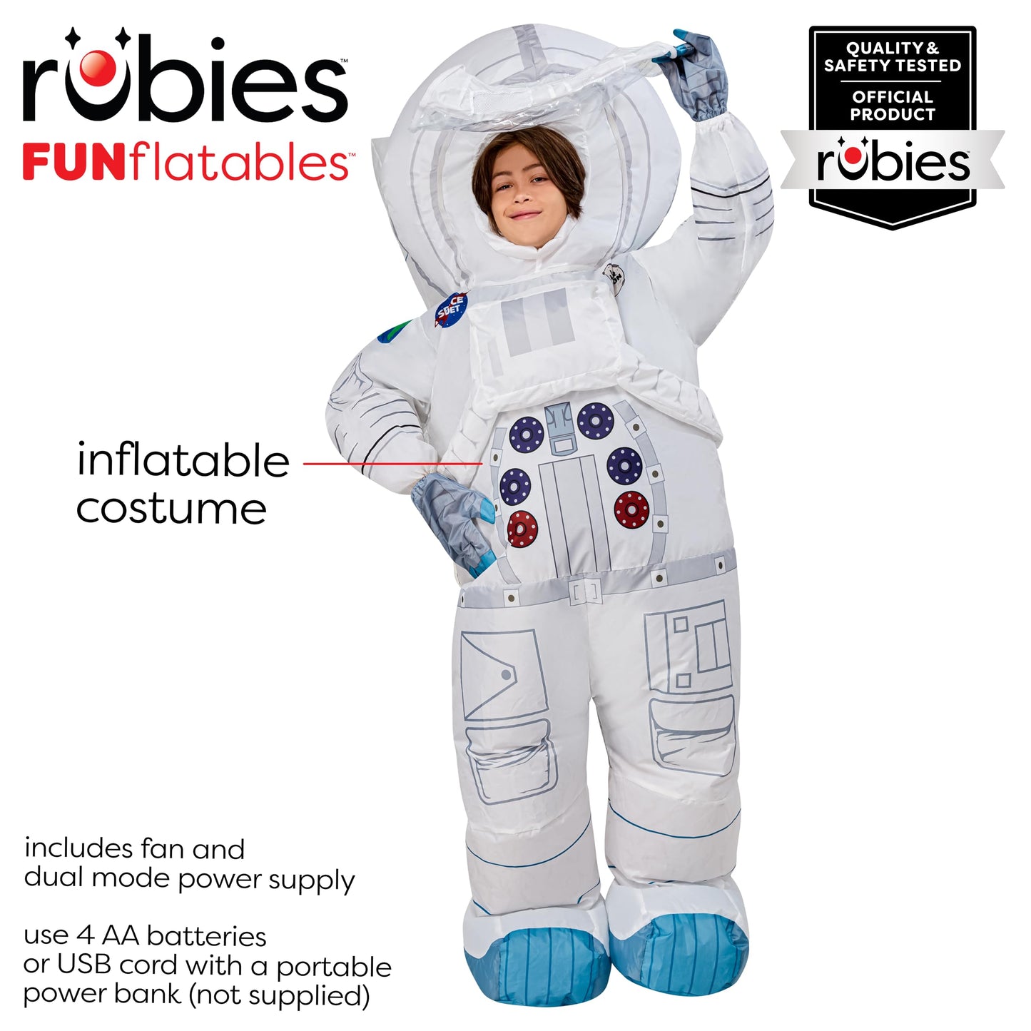 Rubies Astronaut Inflatable Costume for Kids, Unisex One Size