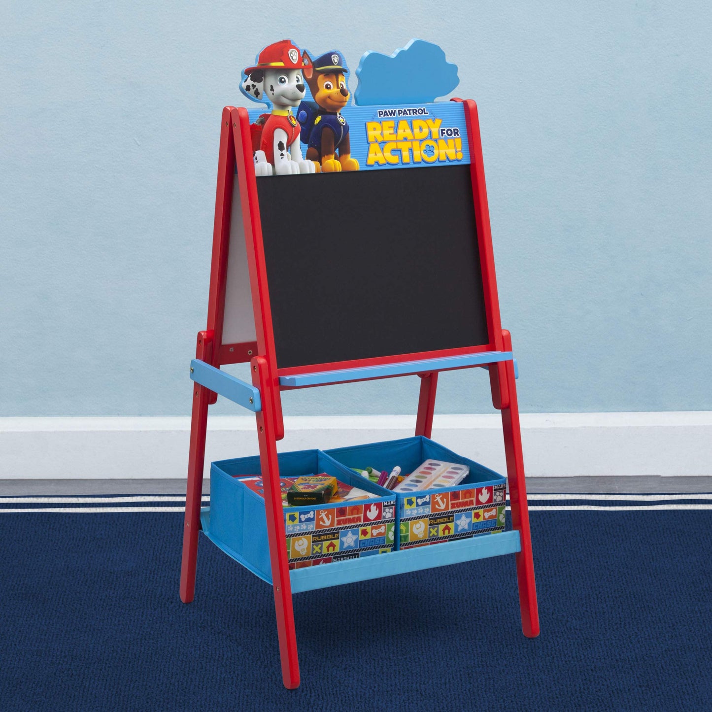Nick Jr. Delta Children Wooden Double Sided Activity Easel with Storage, Paw Patrol