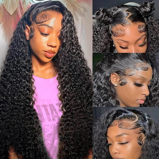 30 Inch Deep Wave Lace Front Wigs Human Hair 13x4 HD Human Hair Lace Front Wigs for Women Glueless Frontal Wigs Human Hair Pre Plucked with Baby Hair 180 Density Deep Human Hair Wig