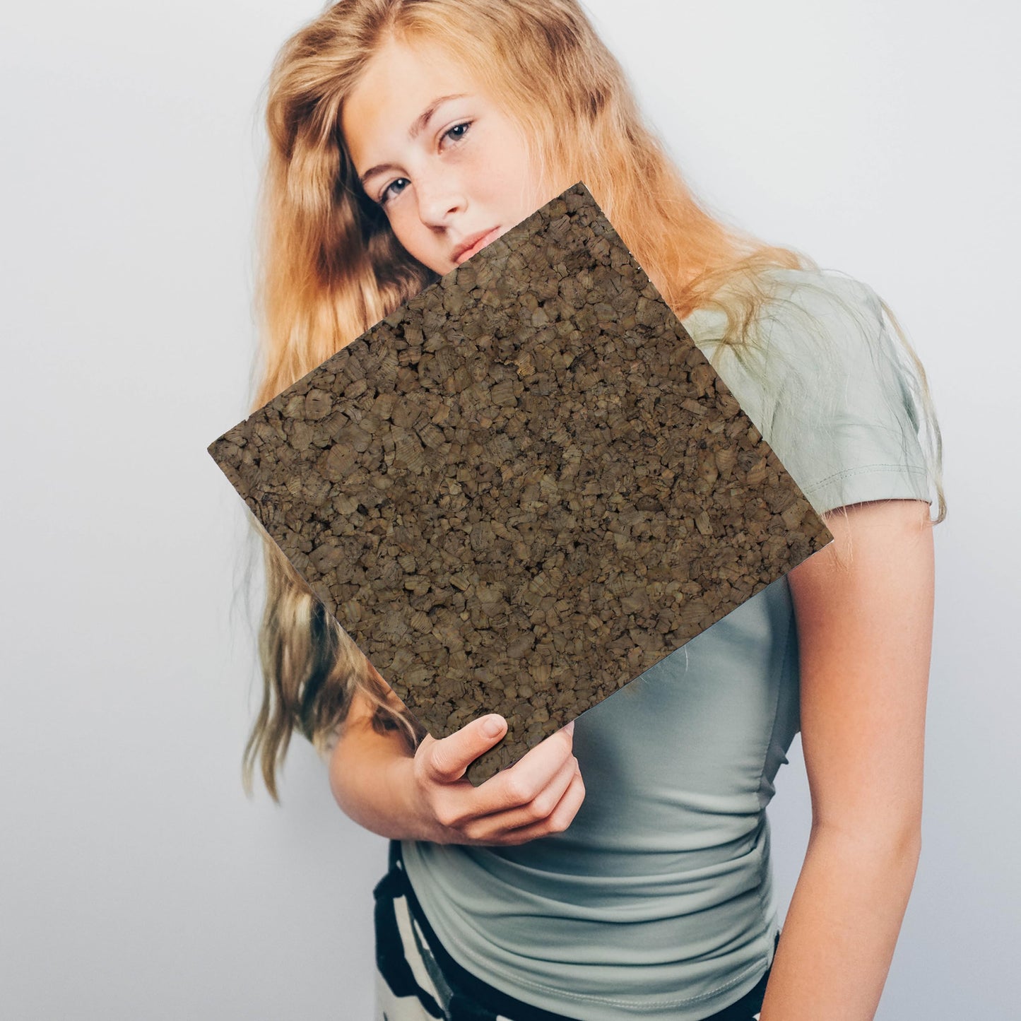 Flipside Products 12" x 12" x 9.5mm Thick Dark Brown Cork Squares, Wall Tiles, Square Pinning Cork Board, Bulletin Board Mini Wall Board - 16 Pack