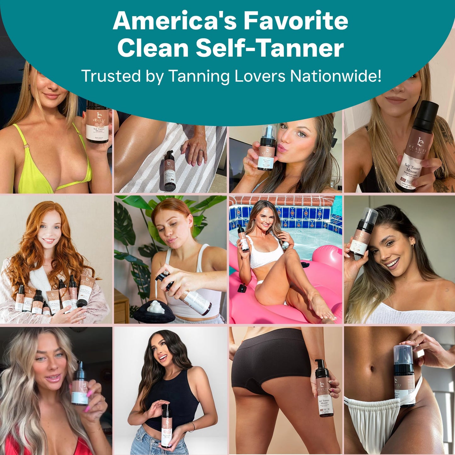Self Tanner Tanning Mousse Kit - USA Made with Natural & Organic Ingredients, Tan Kit with Kabuki Brush & Mitt, Tanning Foam for Fake Tan, Non Toxic Sunless Tanner, Self Tanners Best Sellers