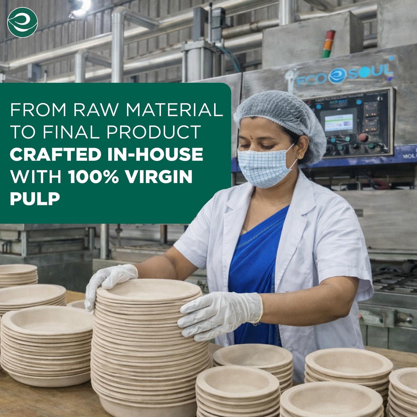 EcoSoul Disposable Paper Plates Pack of 400 (for 50 guest) Compostable Dinnerware set, Bowls, Heavy-duty Utensil, Biodegradable Napkins, Eco-friendly Sugarcane Set for Party Camping