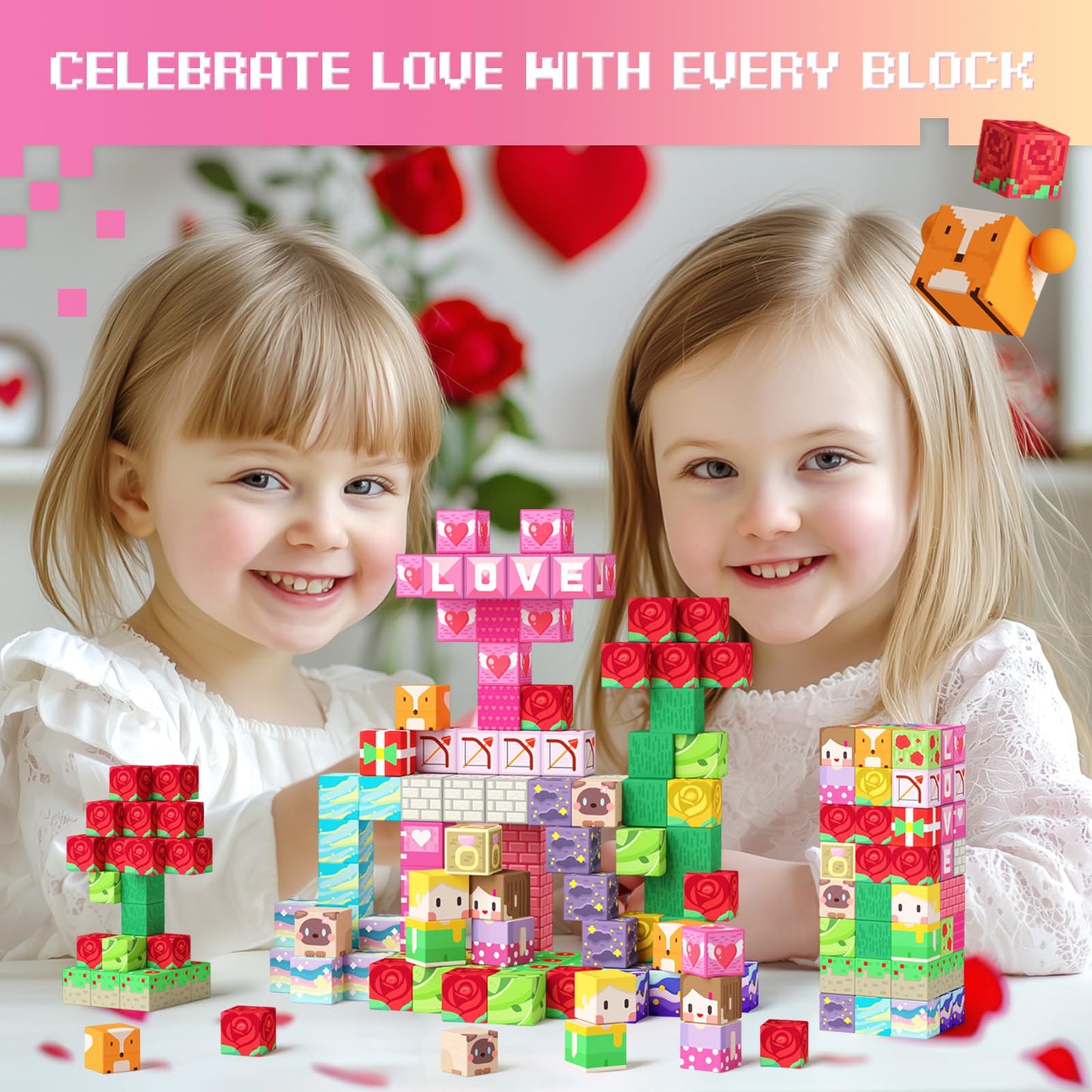 GobiDex 100PCS Magnetic Blocks Princess Building Toys for Girls Age 3+, Game-Based Build MagWonder with STEM Magnet Construction Set, Sensory Gifts for Kids Birthday (1 inch)