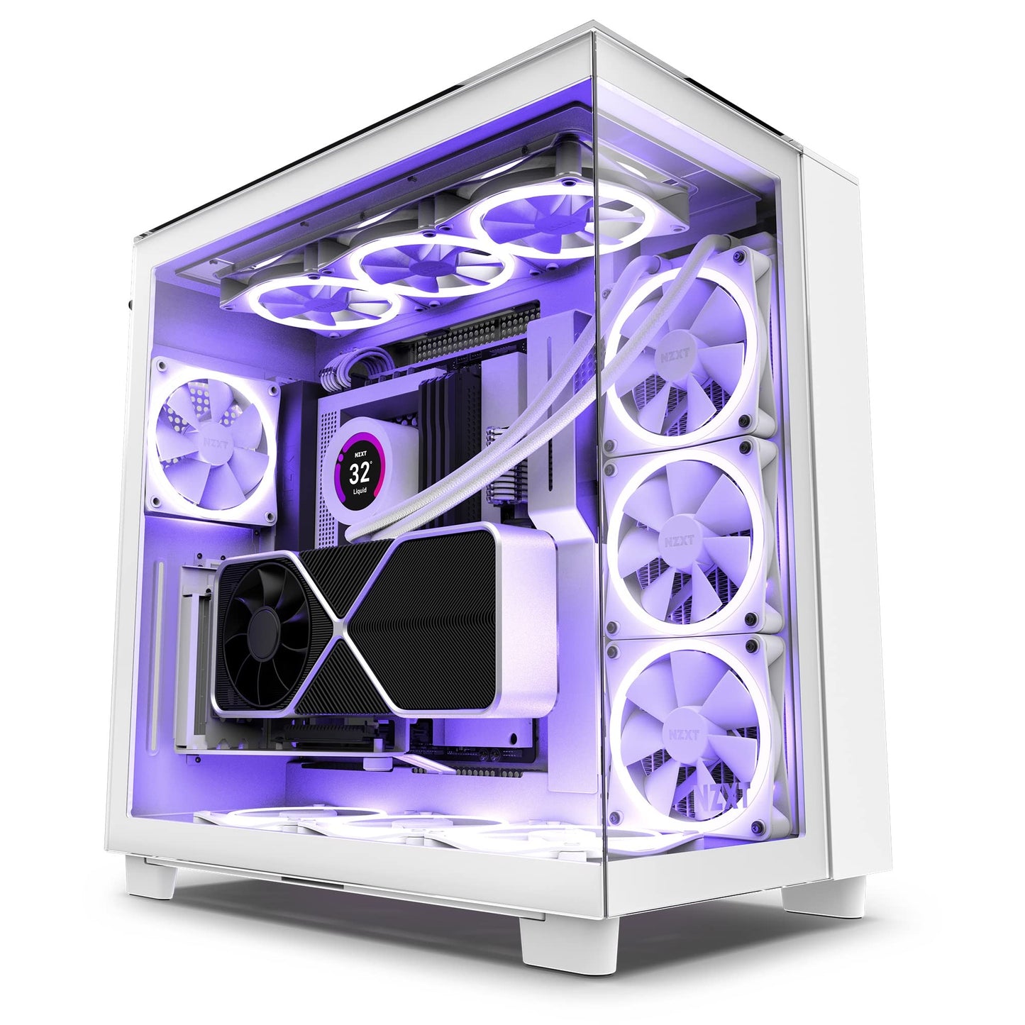 NZXT Vertical GPU Mounting Kit - AB-RH175-W1-175 mm PCIe 4.0x16 Riser Cable - GPU Holder - Sturdy Steel Bracket - White