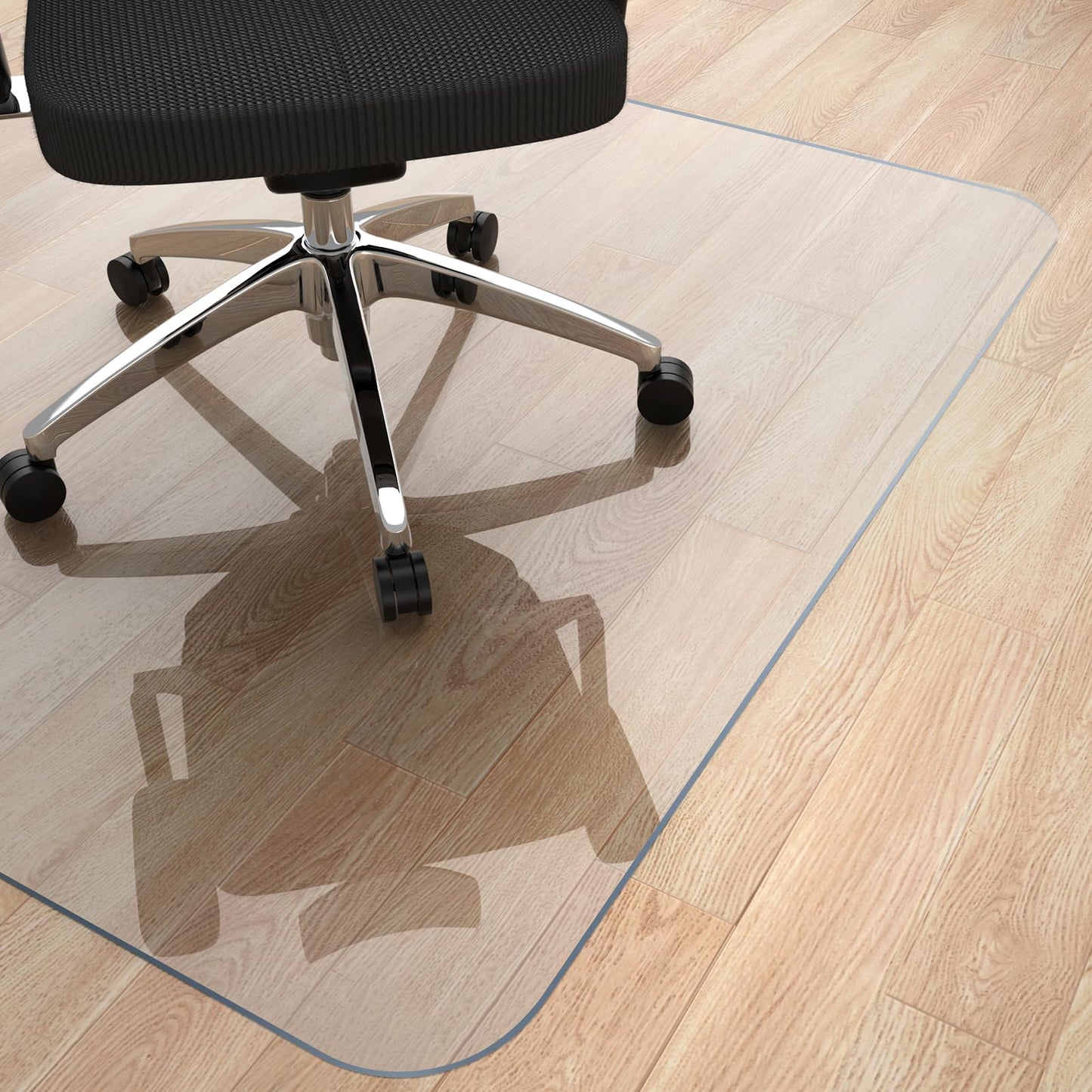 Yecaye Office Chair Mat for Hardwood Floor, Clear Computer Desk Chair Mat, PVC Heavy Duty Floor Protector for Rolling Chairs, 1.7mm Thick Chair Mat (Transparent, 46" x 60" x0.07'')