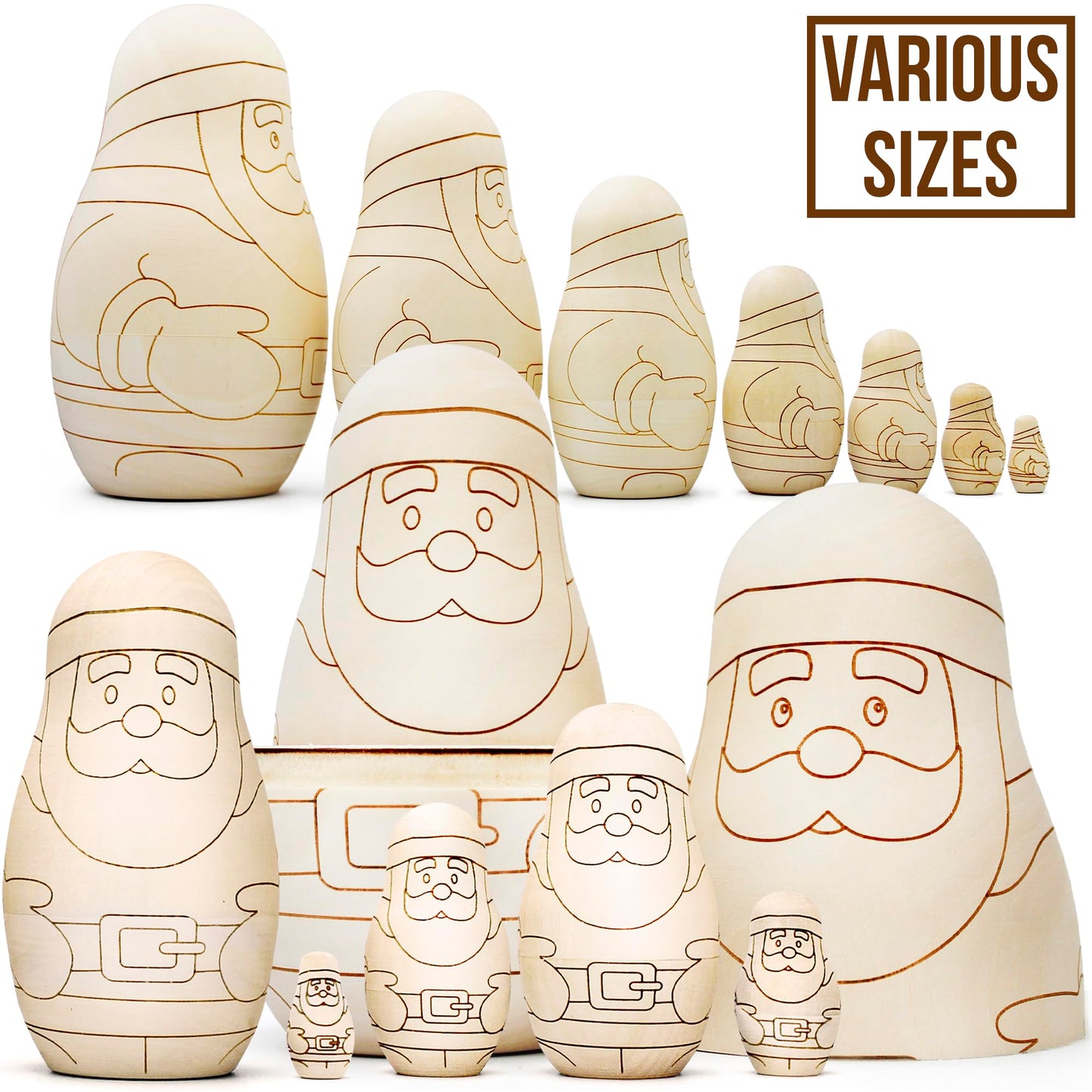 AEVVV Unfinished Matryoshka Santa Claus