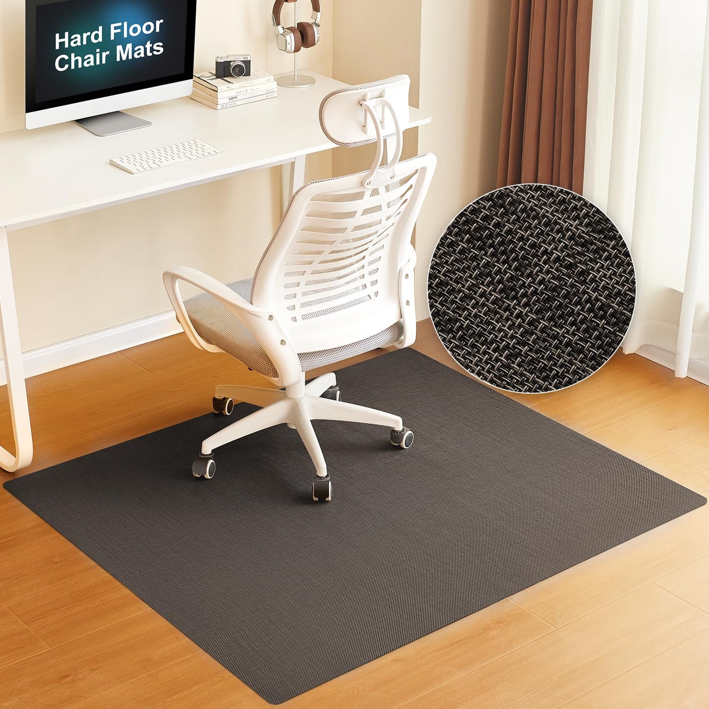 BAGAIL Office Chair Mat for Hardwood Floor, 35"x47" Heavy Duty Computer Chair Mat - Fast Flat & Smooth Glide - Non-Slip Desk Chair Floor Protector for Home Office - Dark Brown