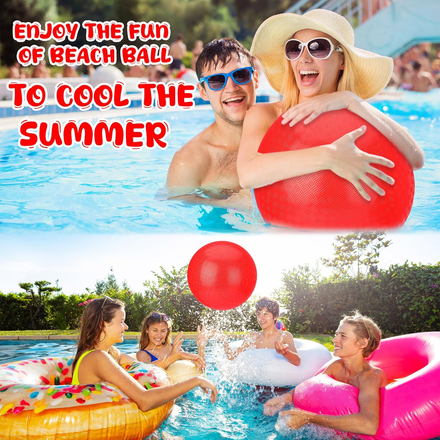 Yunsailing 5 Pack 18 Inch Big Bouncy Balls Giant Inflatable Playground Balls with Hand Air Pump for Outdoor Indoor Activity Beach Park Backyard Game Supplies