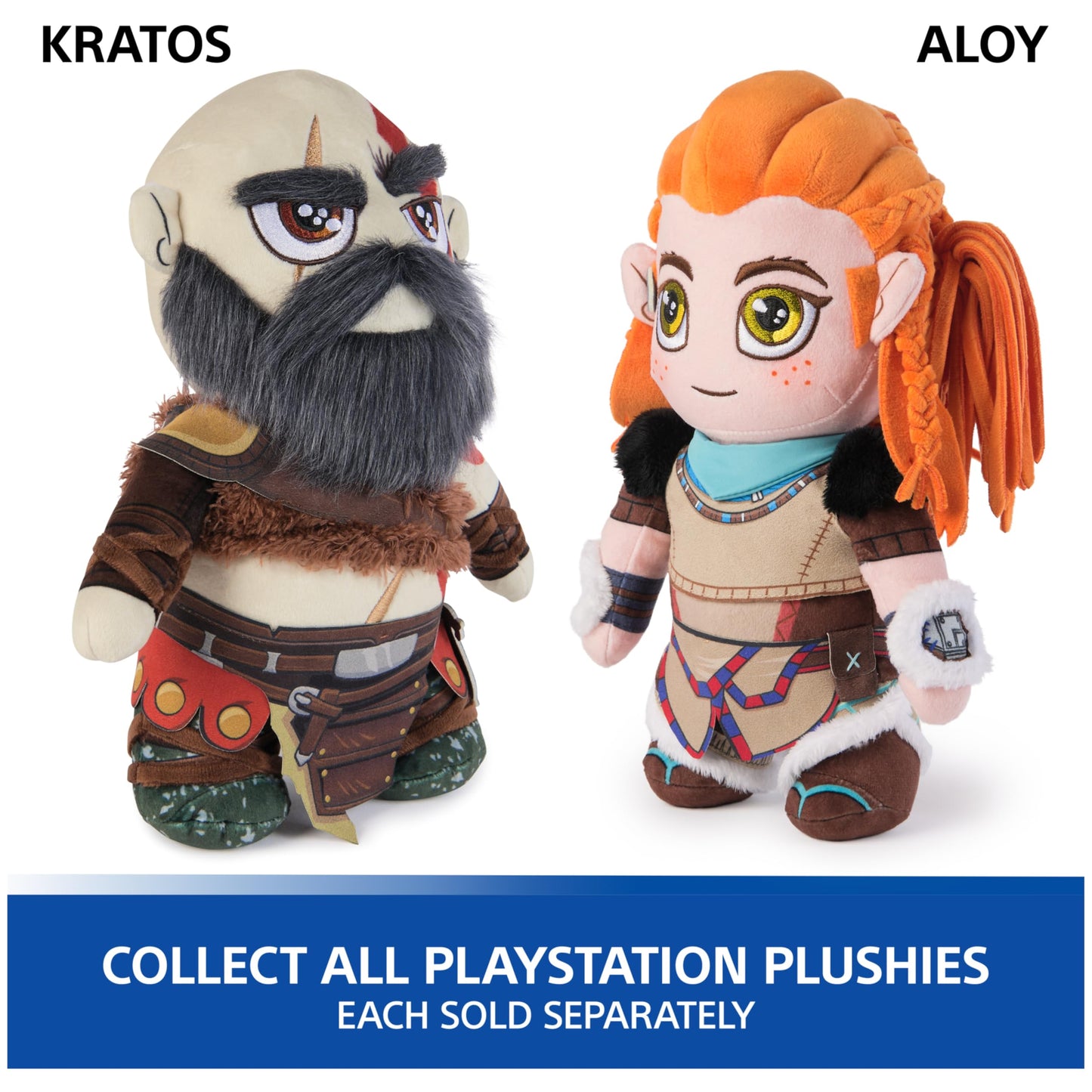 PlayStation, God of War Ragnarok, Premium 10-Inch Kratos Collector Grade Plush Toy, Cute Plushies and Kids Toys for PS5 Fans of All Ages