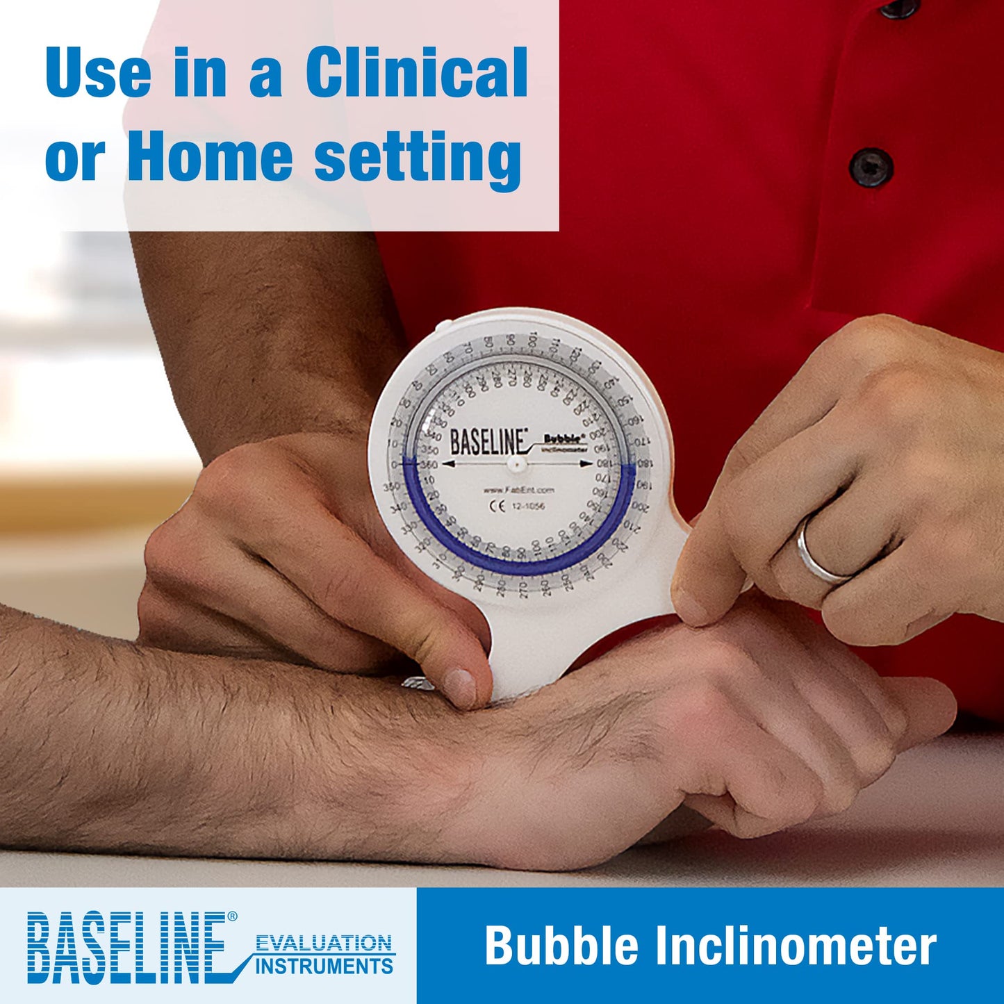 Baseline Bubble Inclinometer - Professional Easy To Read Range Of Motion Test For Physical Therapy, Rehabilitation, And Recovery With Carrying Case