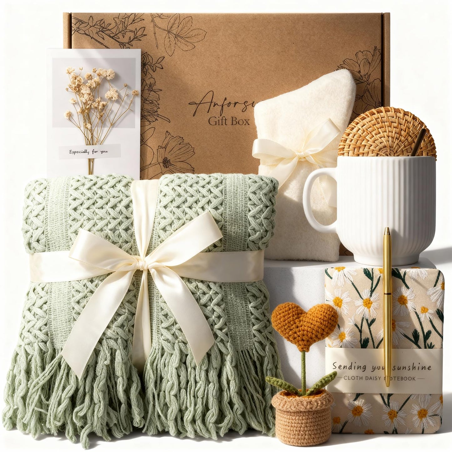Self Care Gifts for Women Get Well Soon Birthday Gifts Baskets Care Package for Women, Thinking of You Feel Better Inspirational Christmas Gifts for Mom Her Friend Sister Wife